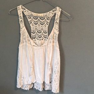 Lace and tassel tank top